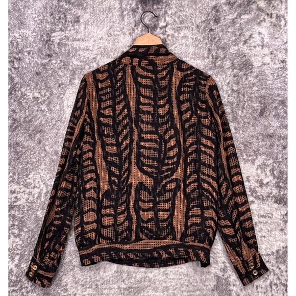 Tory Burch Blouse 8 Womens Silk Tie Neck Long Sleeve Top - Picture 3 of 9